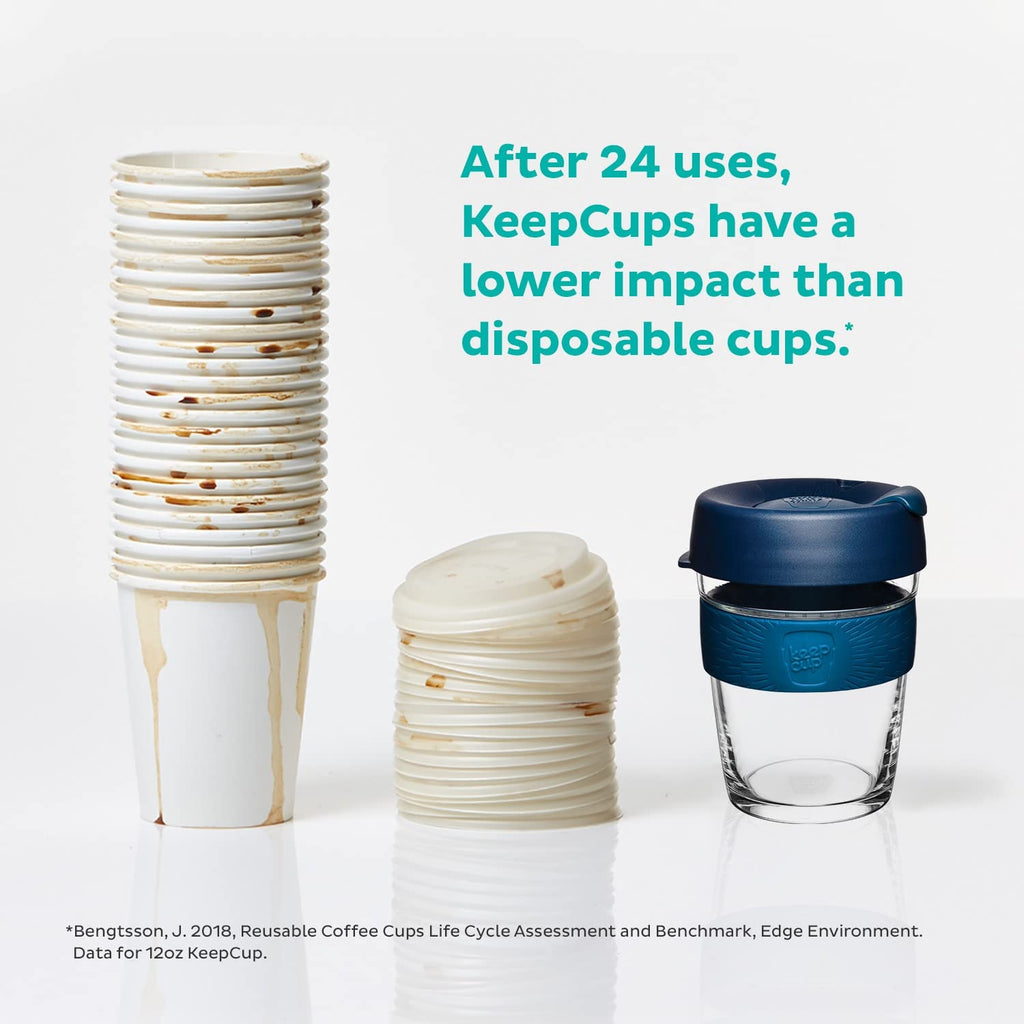KeepCup Brew Reusable Coffee Cup | Tempered Glass & Splashproof Lid