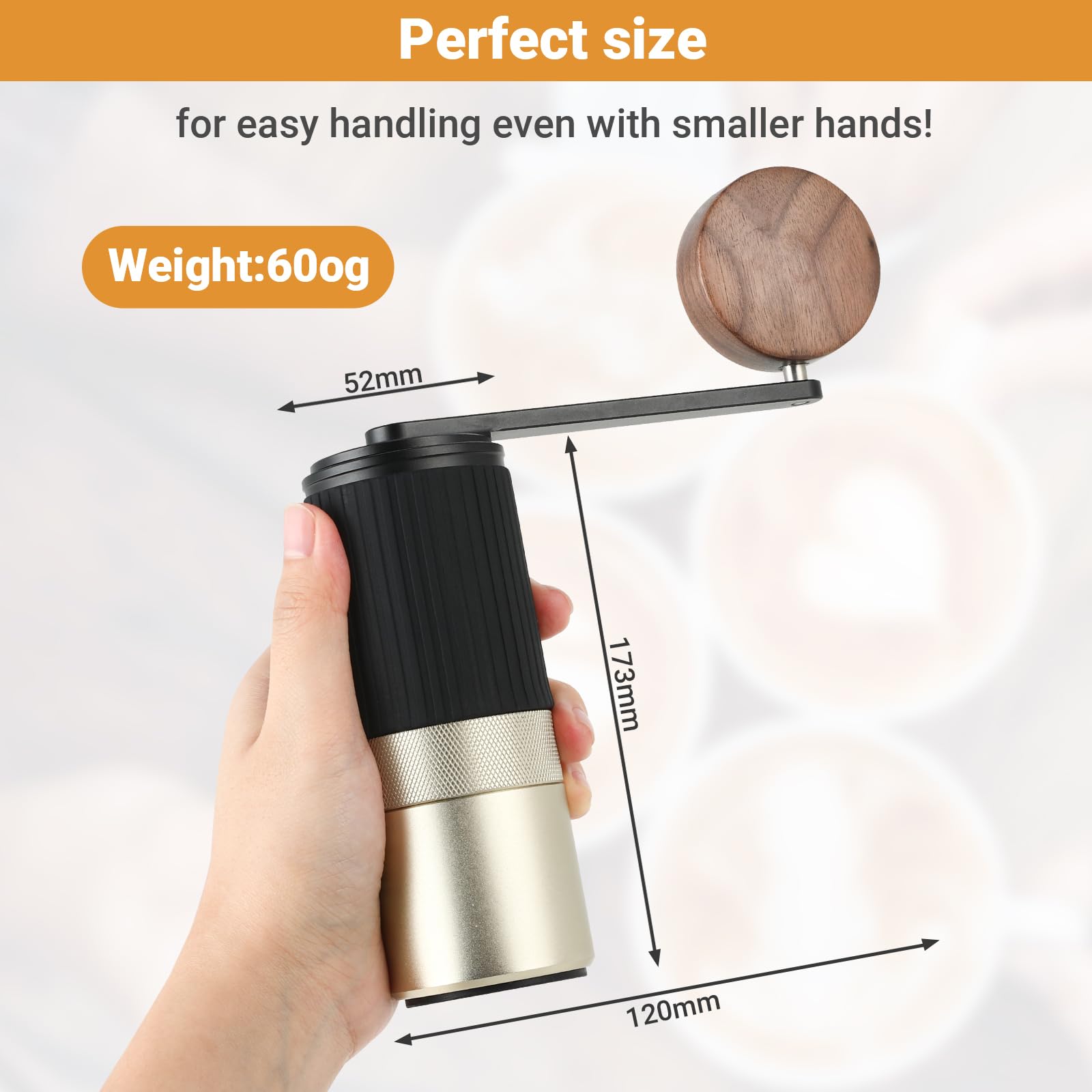 ISHEWUDU Manual Coffee Grinder, Coffee Grinder Manual with Stainless Steel Conical Burr, Hand Coffee Grinder Portable and Small Coffee Bean Grinder for Espresso to French Press