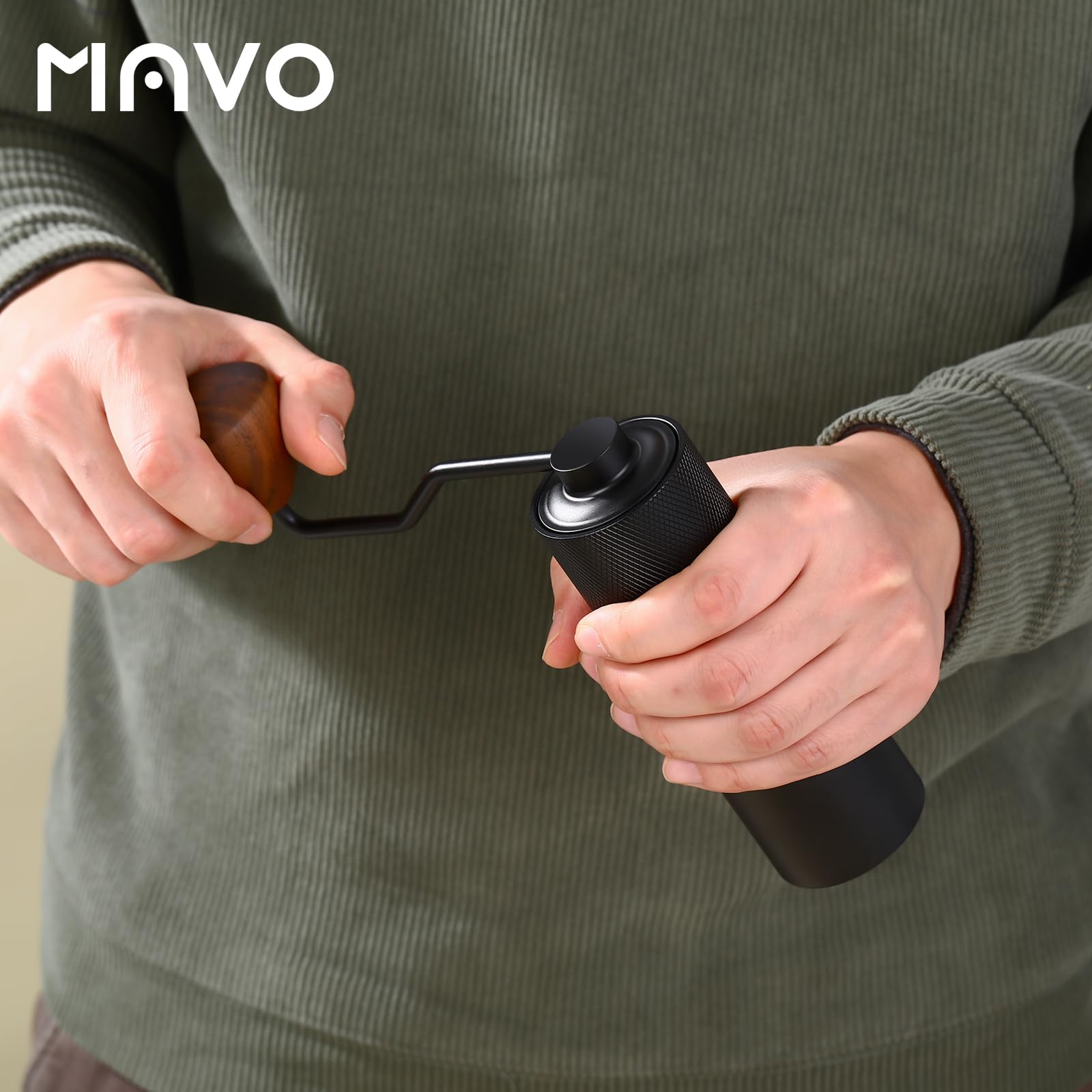 MAVO Manual Coffee Grinder – CNC Stainless Steel Conical Burr, 25g Capacity