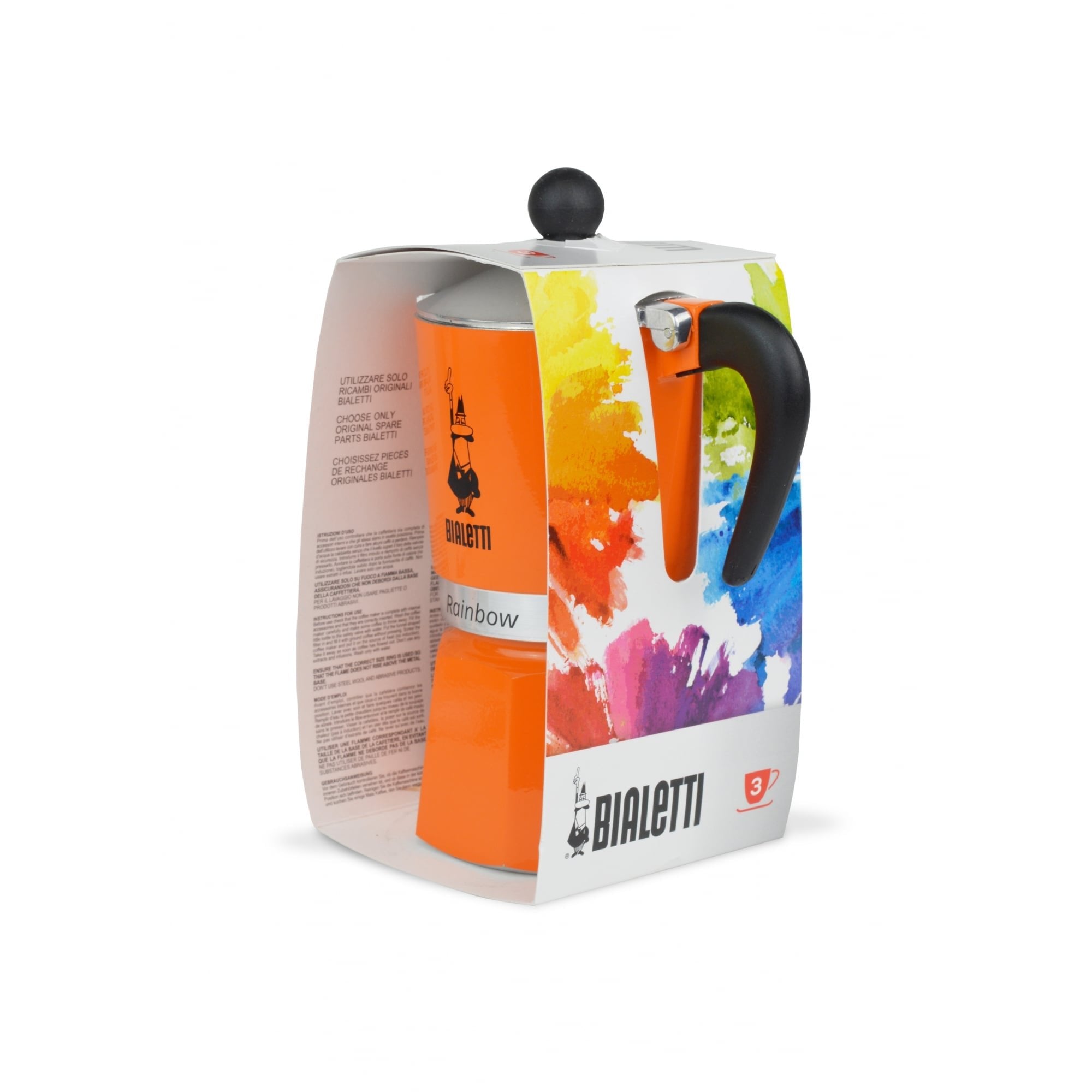 Bialetti Rainbow Caffettiera Colorata, Alluminio, Giallo, 3 Tazze