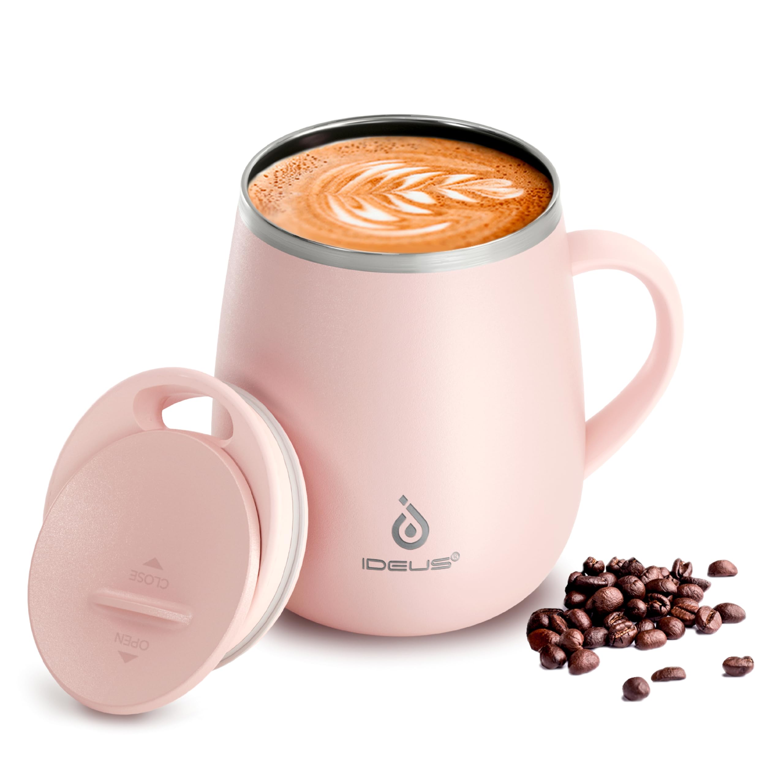 Ideus 16oz Insulated Coffee Mug with Handle – Leopard Black