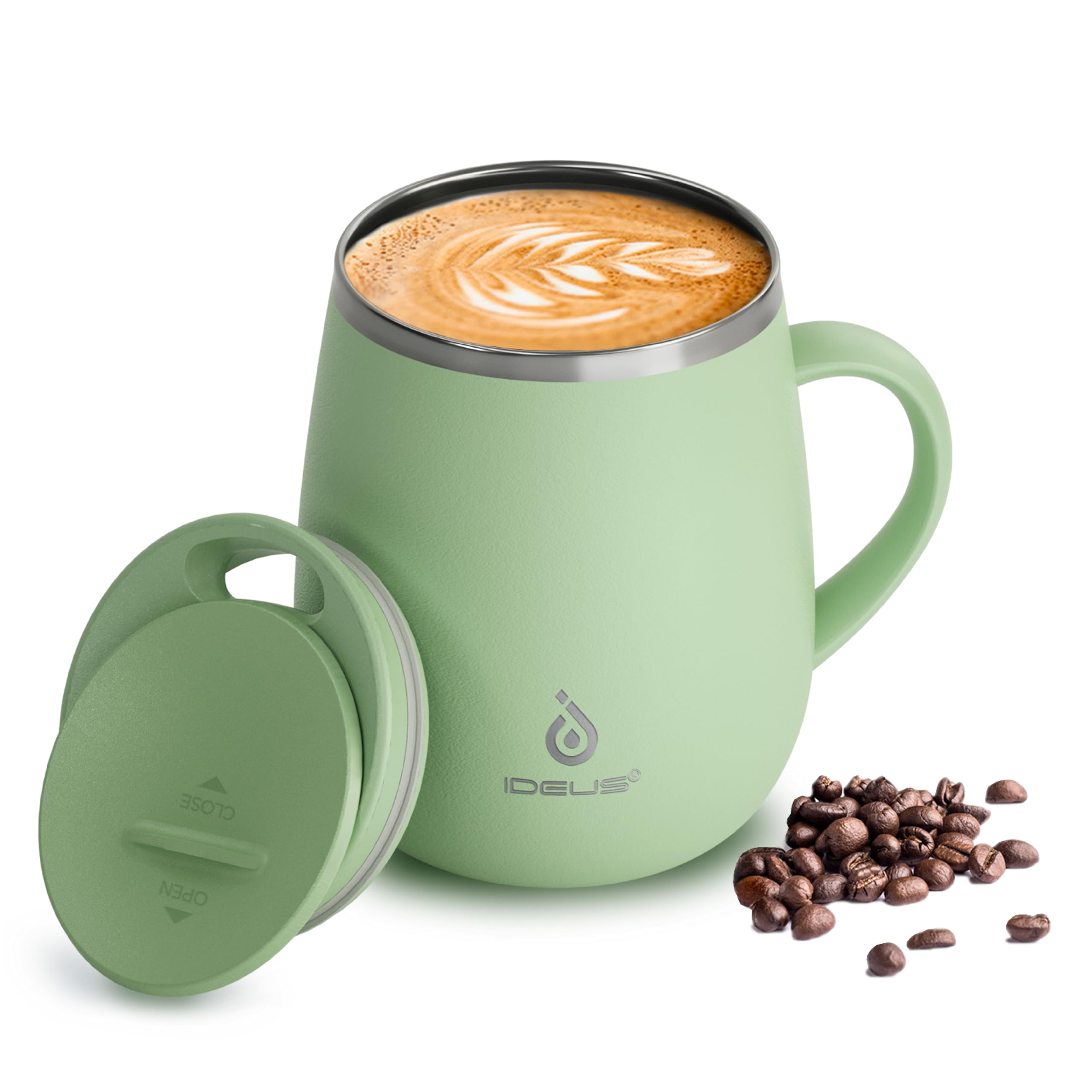 Ideus 16oz Insulated Coffee Mug with Handle – Leopard Black