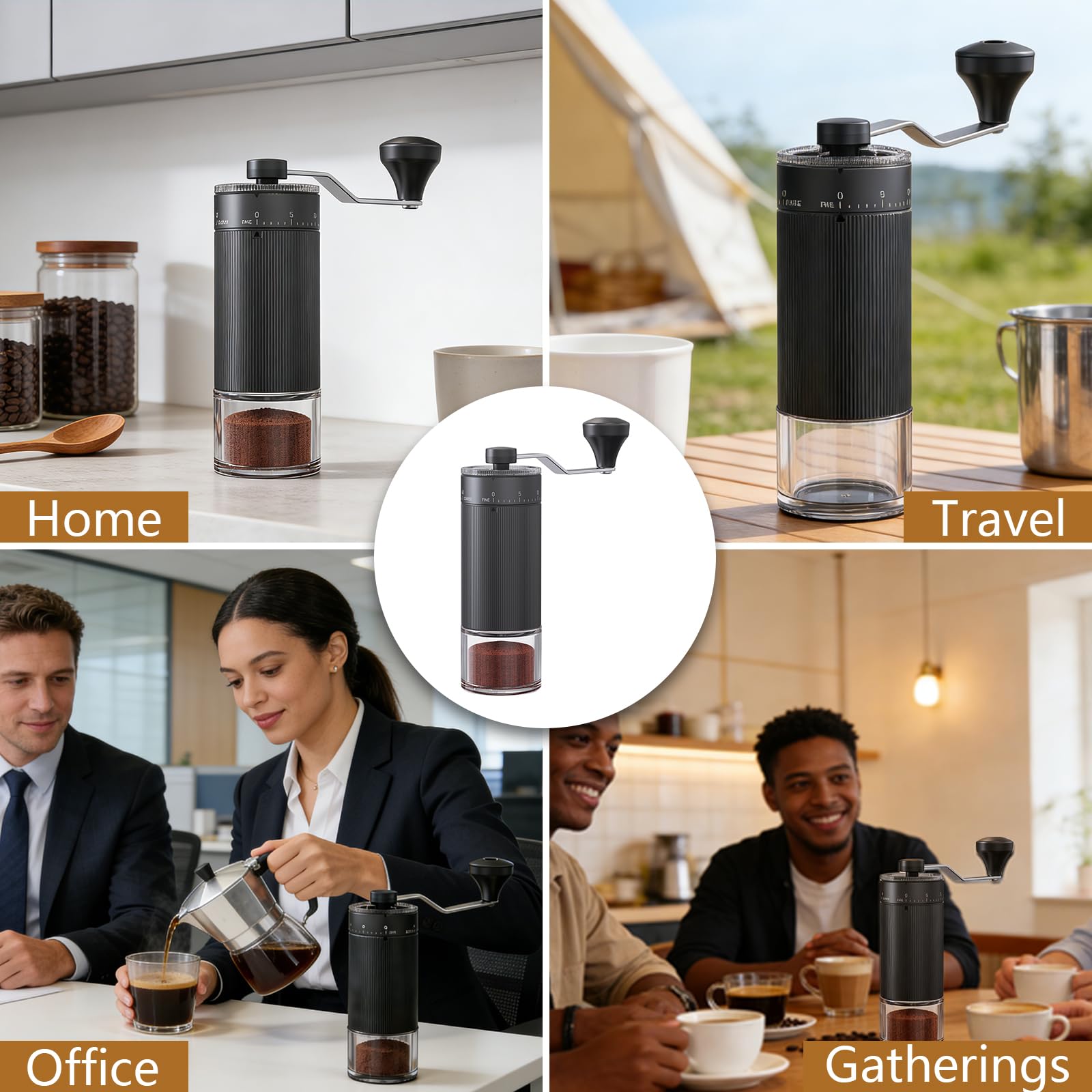Manual Coffee Grinder 30g Capacity, Coffee Bean Hand Grinder with 40 Adjustable Settings for French Press, Drip, Espresso, Moka pots