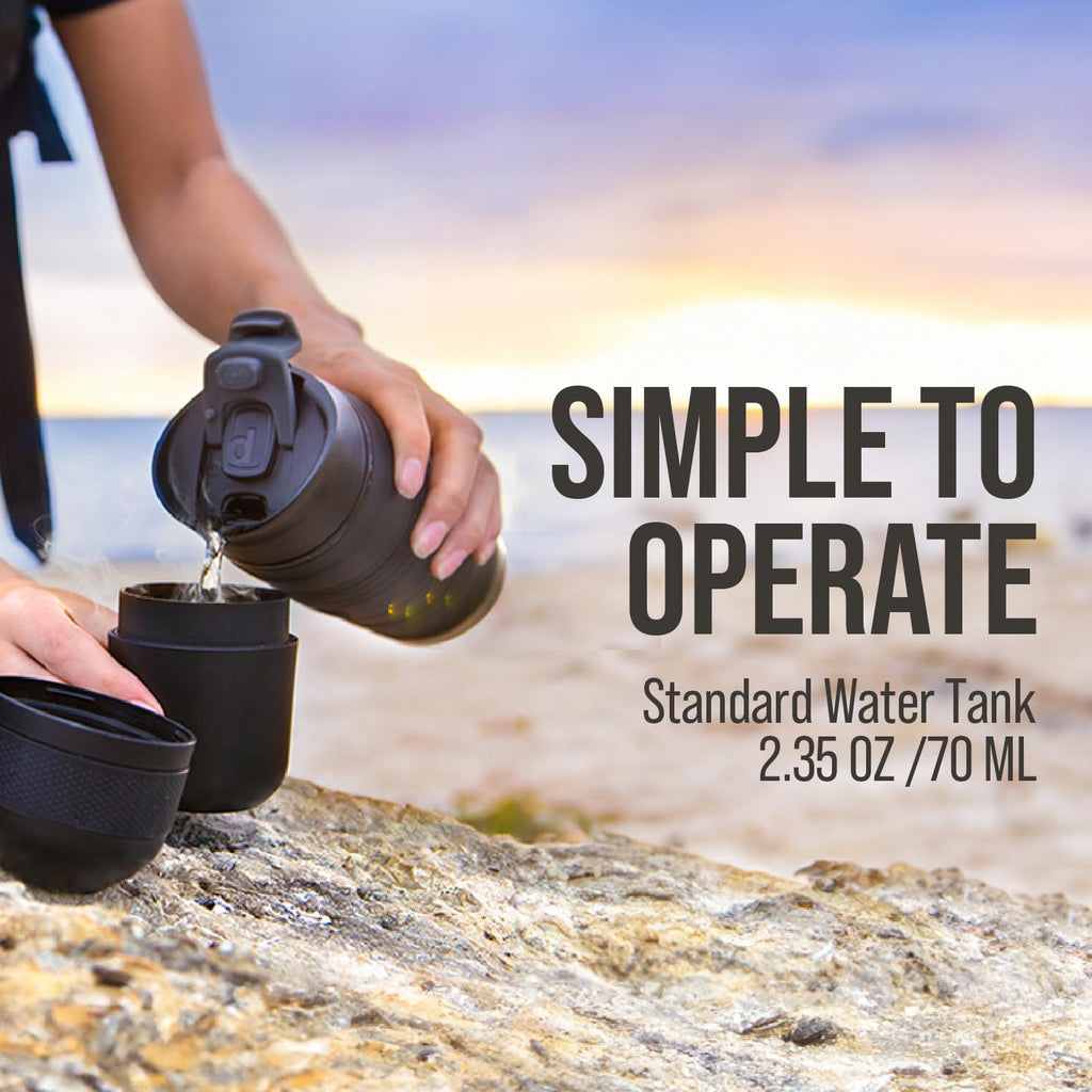 WACACO Portable Coffee Maker for Outdoor Compatible Ground Coffee, Manually Operated Espresso Maker, Espresso Machine Coffee On The Go, Ultra-Small (Gray Olive)