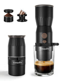 Mini Portable Coffee Maker: 160ml Travel Espresso Machine - Electric Coffee Brewer for Camping - Rechargeable Battery - 2 in 1 for Ground Coffee and NS Capsule Hiking Hotal (Not Self-heating) (WHITE)