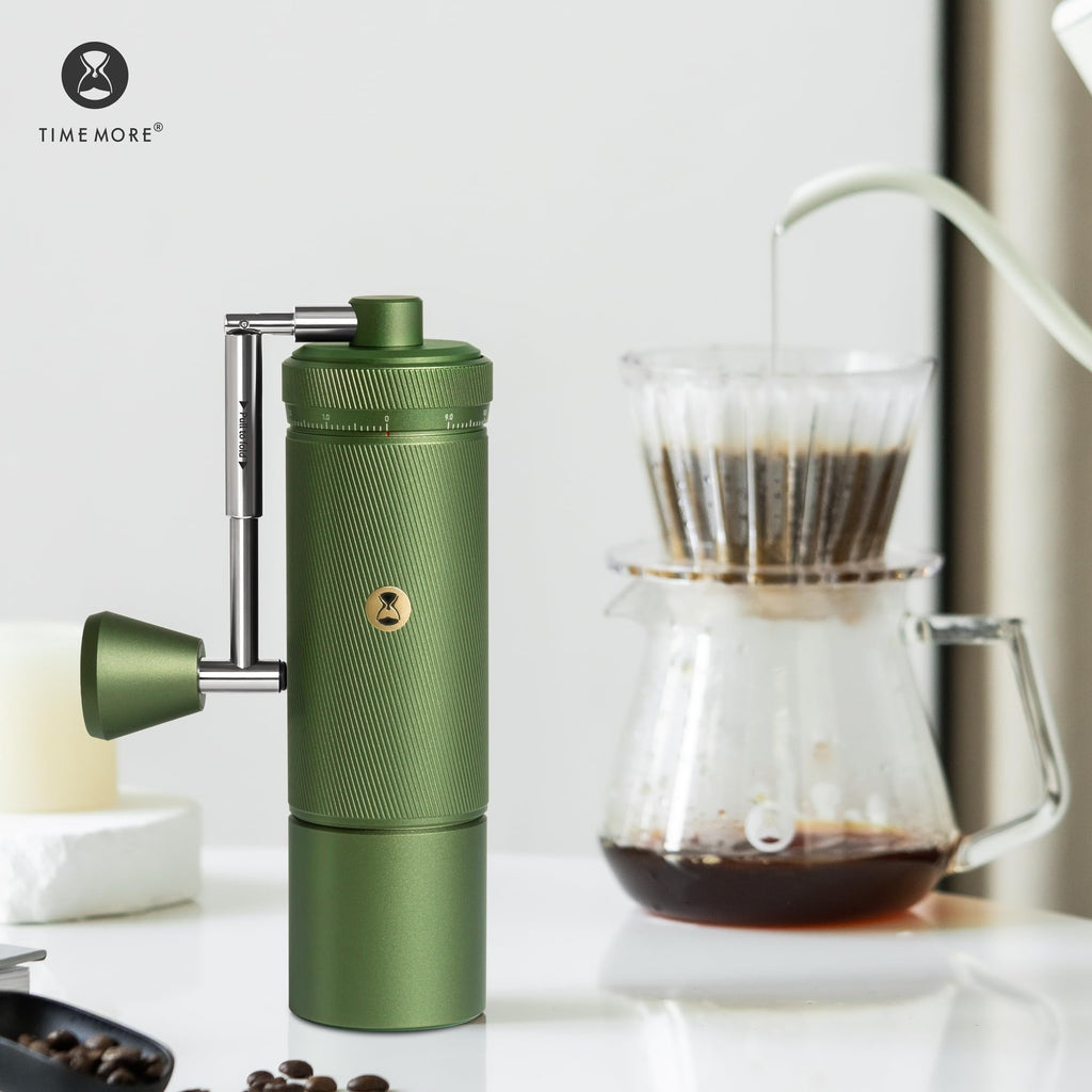 TIMEMORE Chestnut C3S Pro Manual Coffee Grinder, Premium Integrated All-Metal Design, Portable Hand Coffee Grinder with Foldable Handle, Suitable for Espresso to French Press, Black