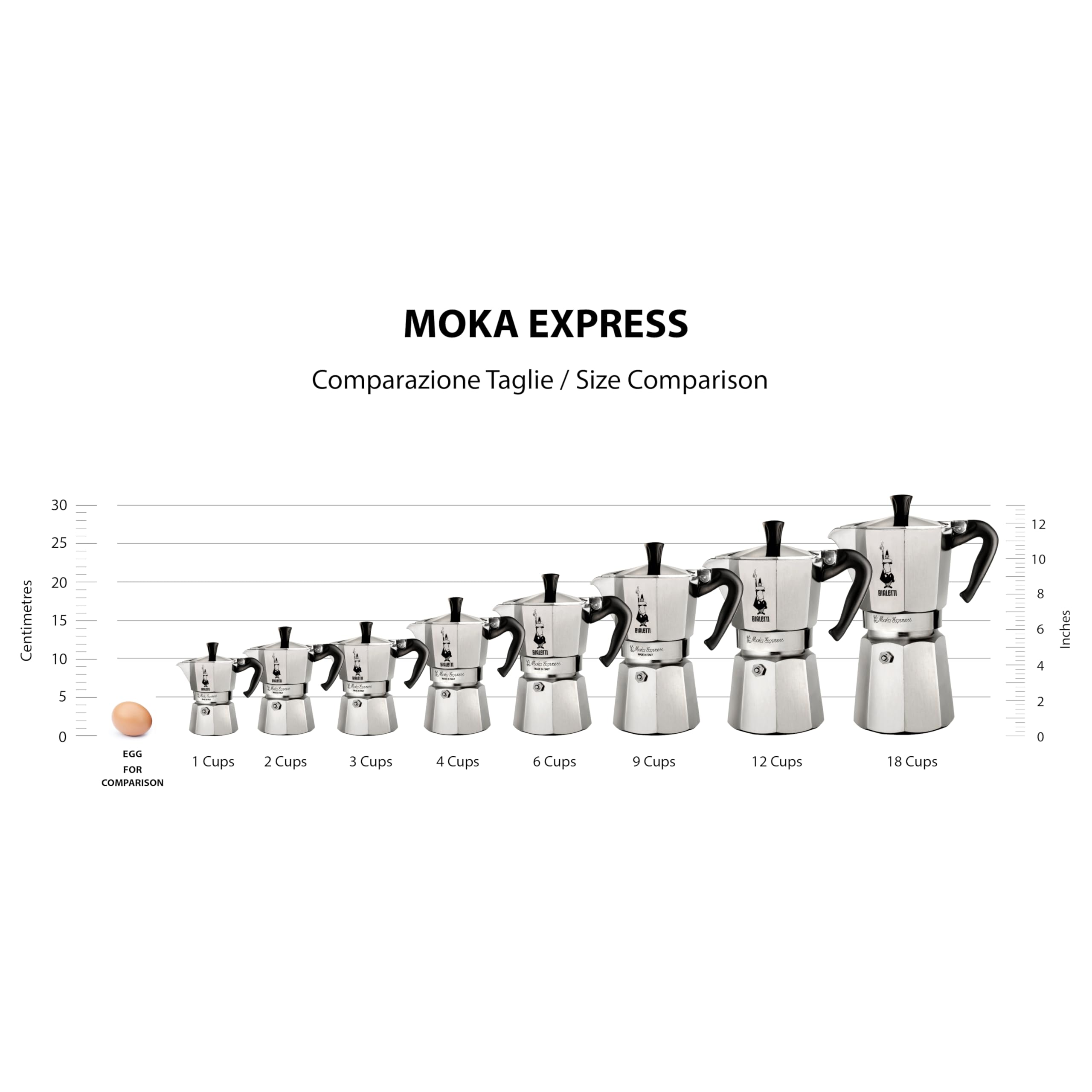 Bialetti Moka Express Aluminium Stovetop Coffee Maker (2 Cup), 8x11x11 cm, Silver
