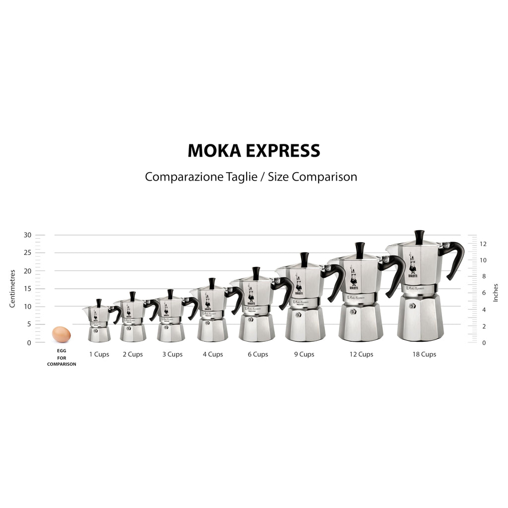 Bialetti Moka Express Aluminium Stovetop Coffee Maker (2 Cup), 8x11x11 cm, Silver