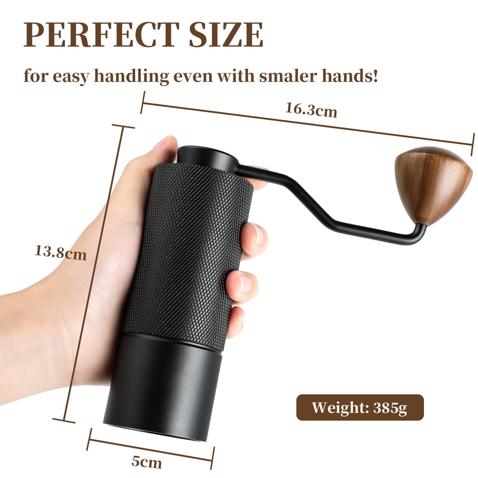 ISHEWUDU Manual Coffee Grinder, Coffee Grinder Manual with Stainless Steel Conical Burr, Hand Coffee Grinder Portable and Small Coffee Bean Grinder for Espresso to French Press