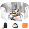 Odoland 3500W Windproof Camping Gas Stove Portable Collapsible Outdoor Camping Stove with Piezo Ignition Backpacking Stove for Outdoor Cooking Hiking Picnic and Trekking