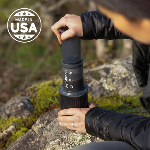 AeroPress Go Portable Travel Coffee Maker – Brews 1–3 Cups | Espresso, Filter & Cold Brew | Includes Travel Mug