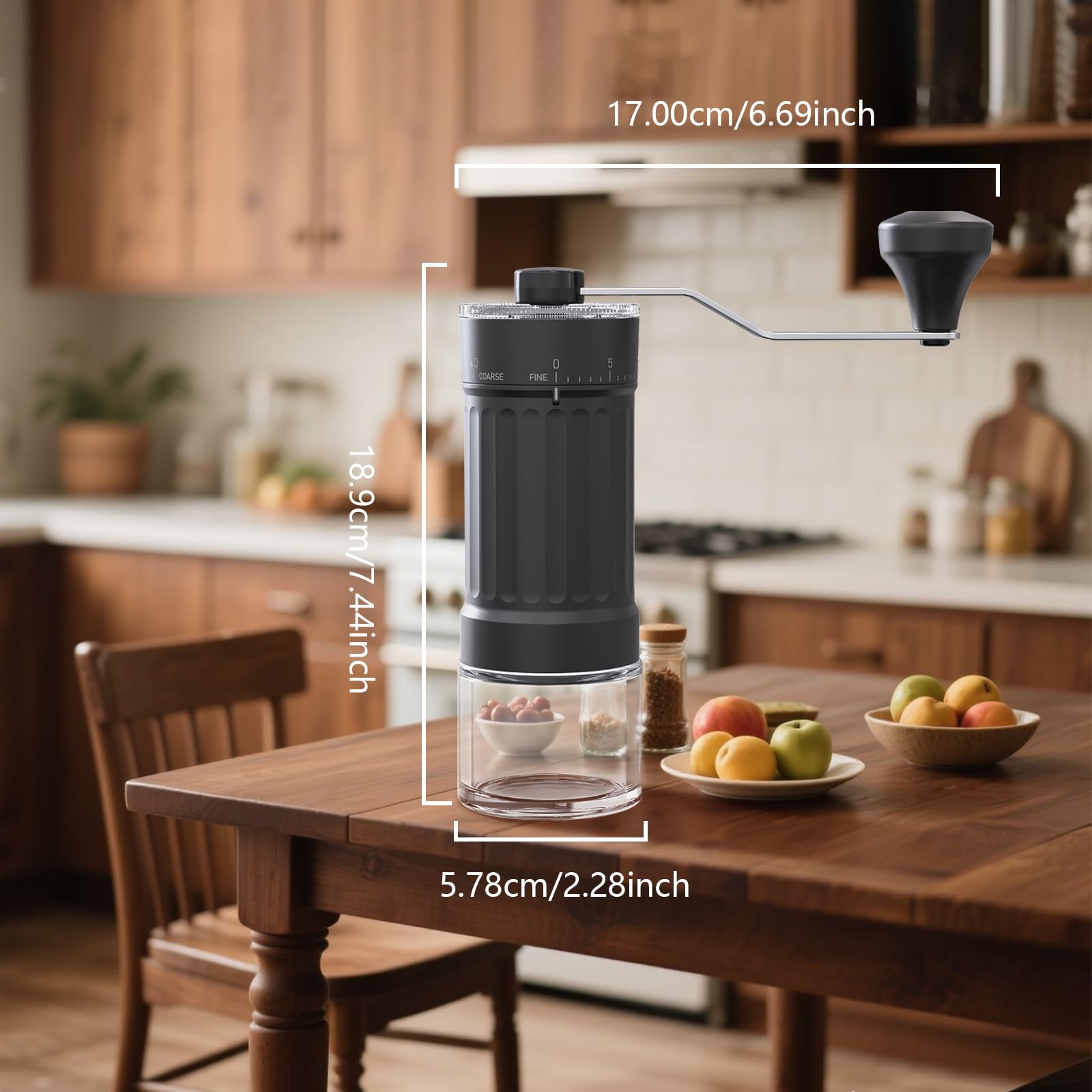 Manual Coffee Grinder 30g Capacity, Coffee Bean Hand Grinder with 40 Adjustable Settings for French Press, Drip, Espresso, Moka pots