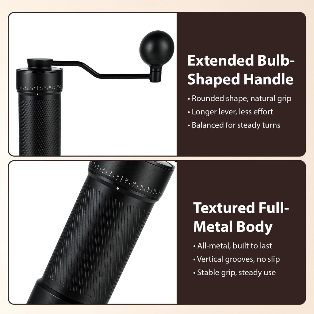 ISHEWUDU Manual Coffee Grinder, Coffee Grinder Manual with Stainless Steel Conical Burr, Hand Coffee Grinder Portable and Small Coffee Bean Grinder for Espresso to French Press