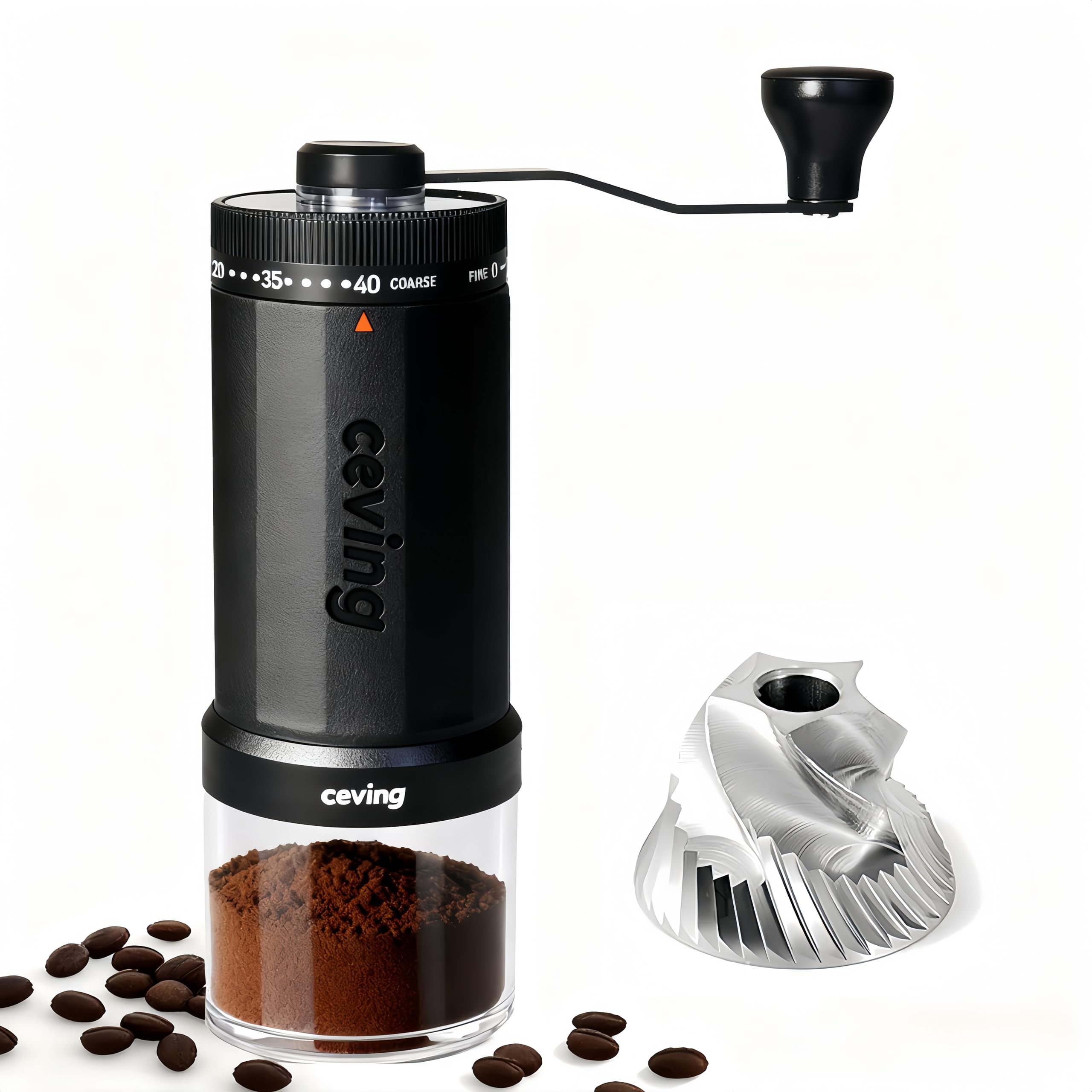 Large Manual Coffee Grinder – 60g, 40 Grind Settings