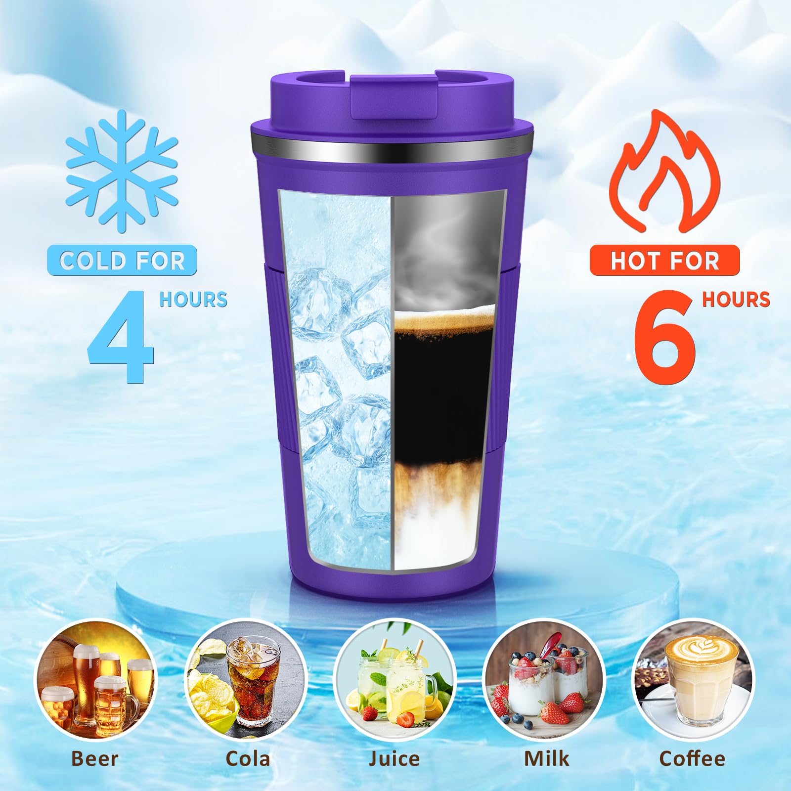KETIEE Coffee Mug to Go – 380ml Double-Walled Vacuum Insulated Travel Mug | Leak-Proof Lid | Grass Green