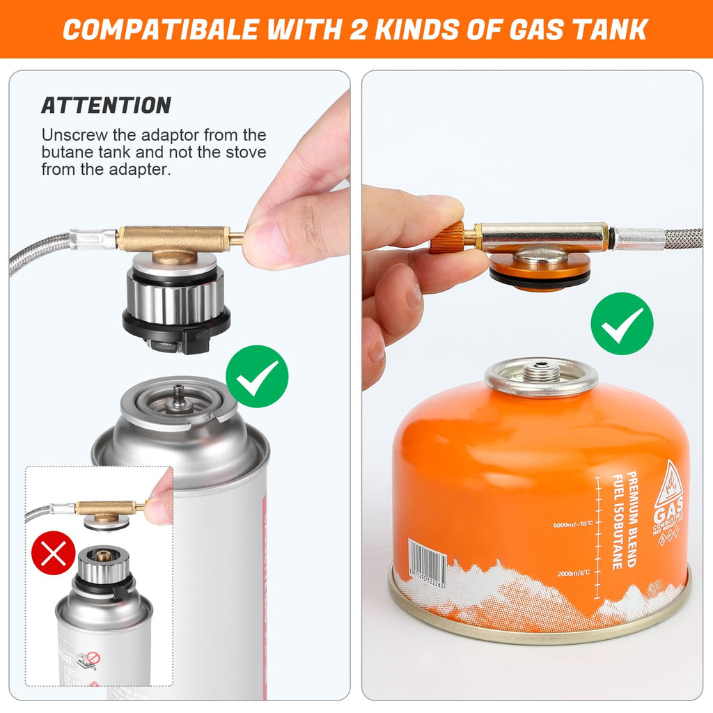 Odoland 3500W Windproof Camping Gas Stove Portable Collapsible Outdoor Camping Stove with Piezo Ignition Backpacking Stove for Outdoor Cooking Hiking Picnic and Trekking