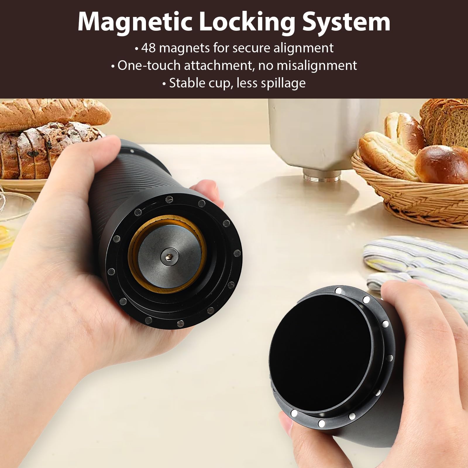 ISHEWUDU Manual Coffee Grinder, Coffee Grinder Manual with Stainless Steel Conical Burr, Hand Coffee Grinder Portable and Small Coffee Bean Grinder for Espresso to French Press