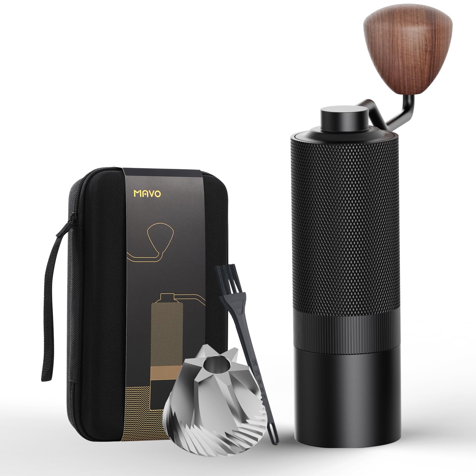 MAVO Manual Coffee Grinder – CNC Stainless Steel Conical Burr, 25g Capacity