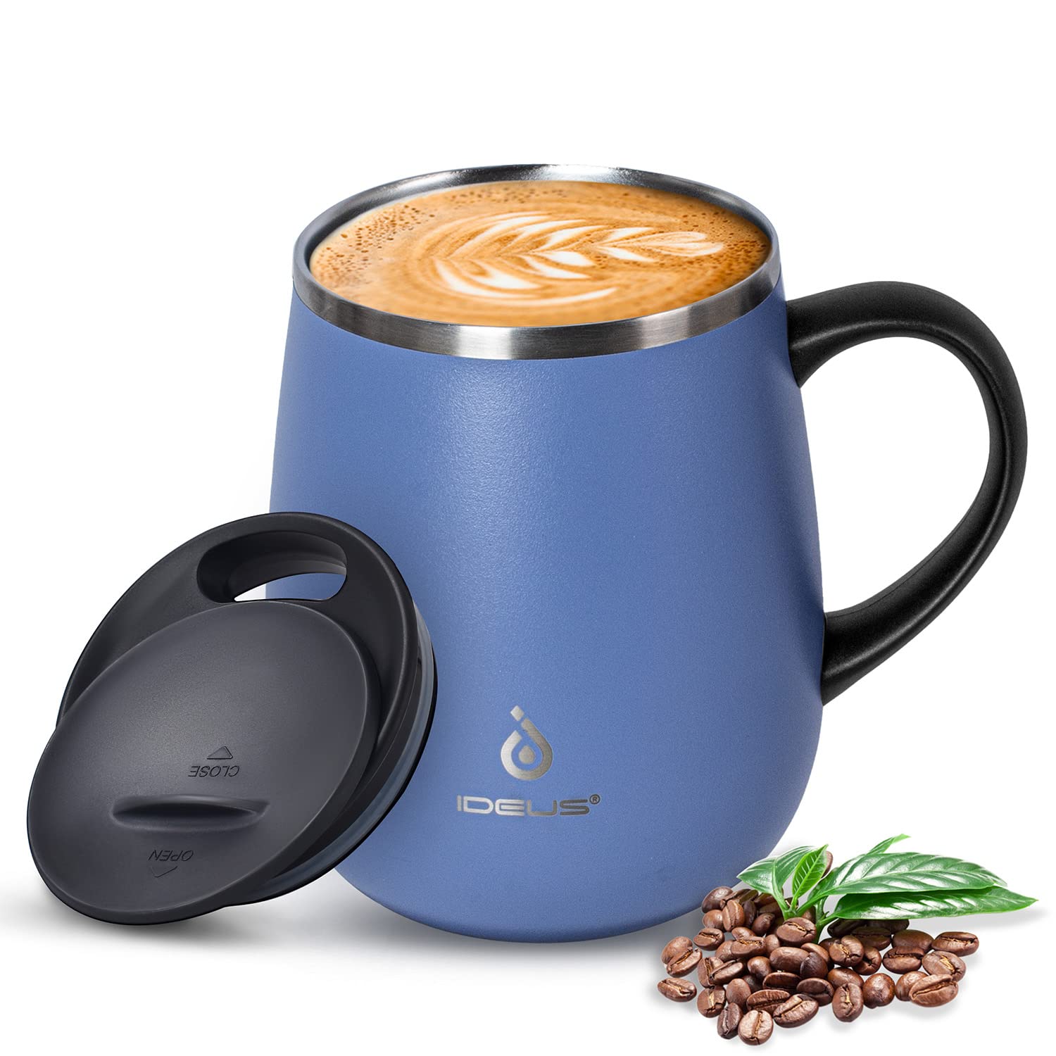 Ideus 16oz Insulated Coffee Mug with Handle – Leopard Black