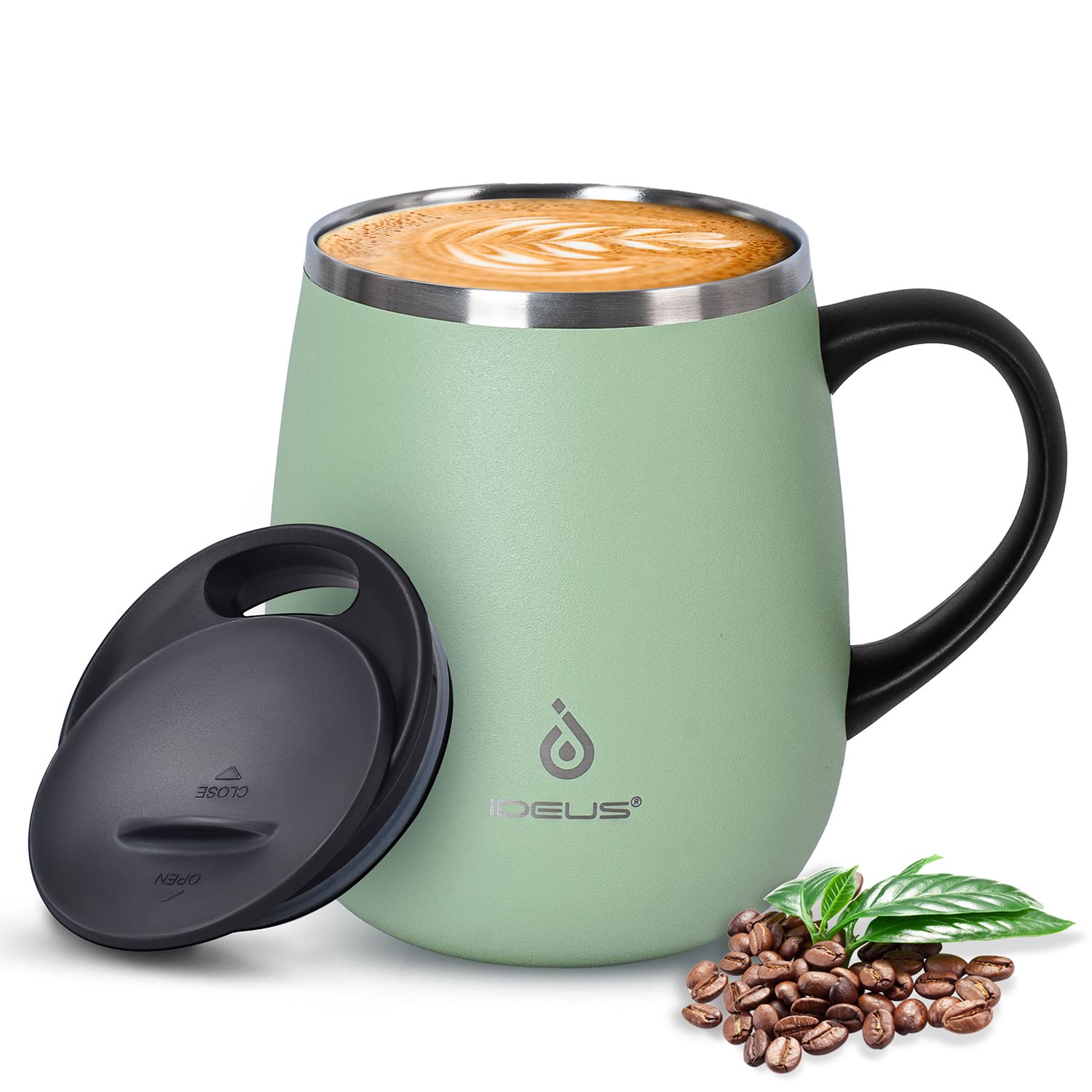 Ideus 16oz Insulated Coffee Mug with Handle – Leopard Black