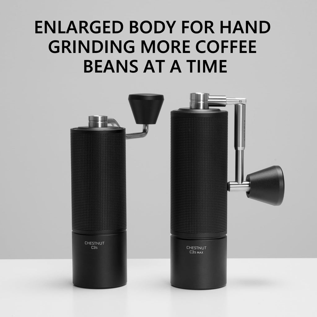 TIMEMORE Chestnut C3S Pro Manual Coffee Grinder, Premium Integrated All-Metal Design, Portable Hand Coffee Grinder with Foldable Handle, Suitable for Espresso to French Press, Black