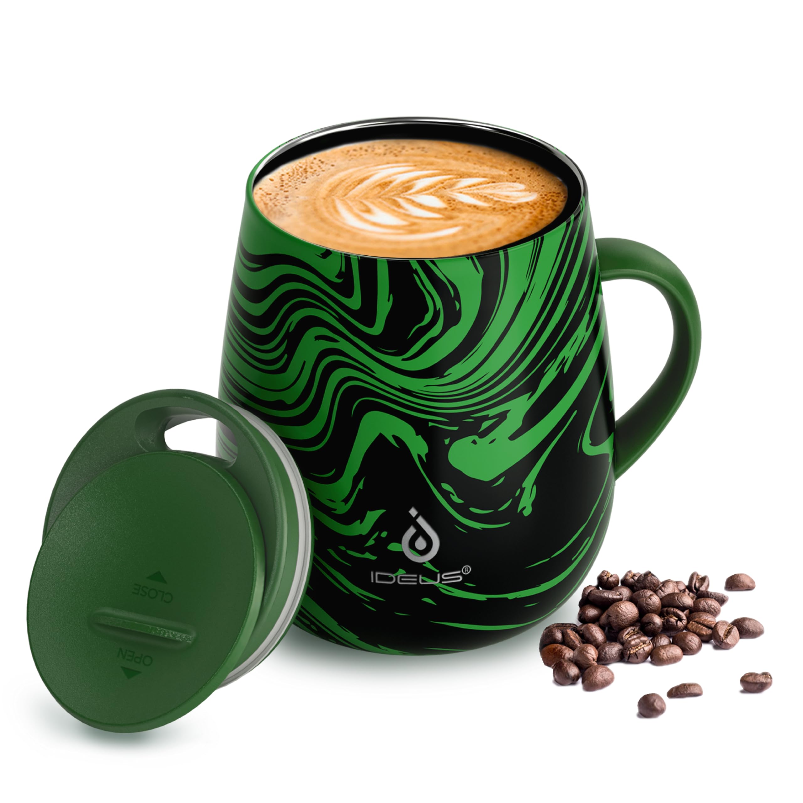 Ideus 16oz Insulated Coffee Mug with Handle – Leopard Black