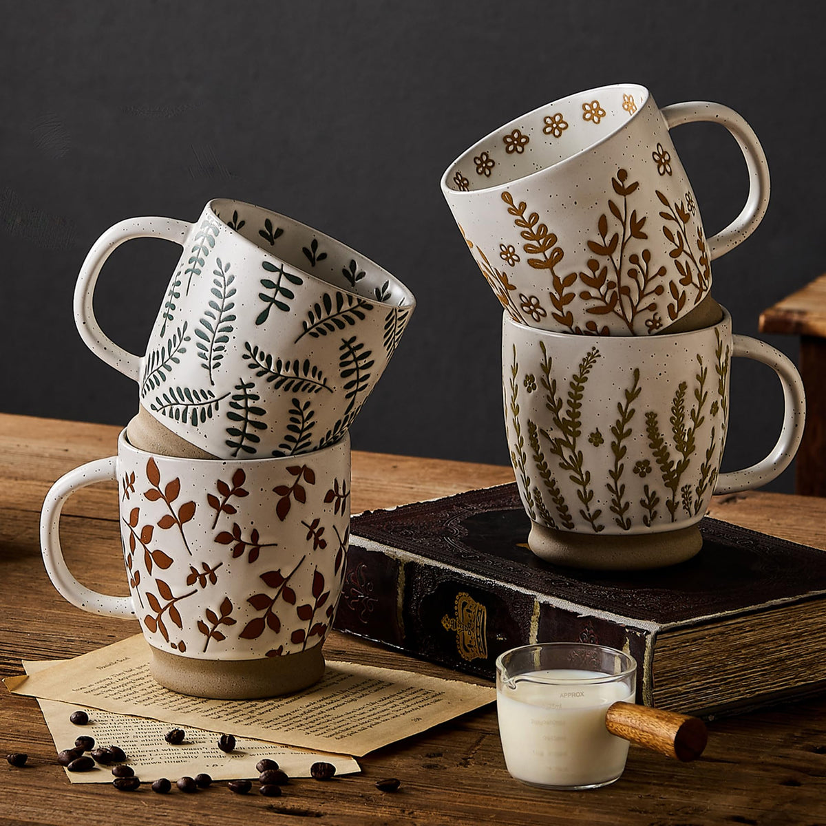 Swuut Rustic Ceramic Coffee Mugs – 18oz