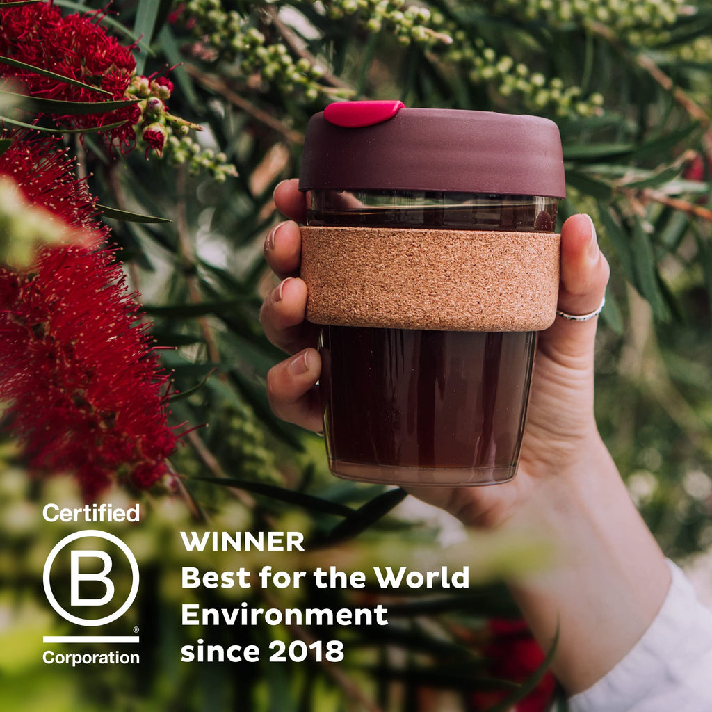 KeepCup Brew Cork - Reusable Coffee Cup Tempered Glass and Natural Cork, Extra Small 6oz/177ml - Daybreak