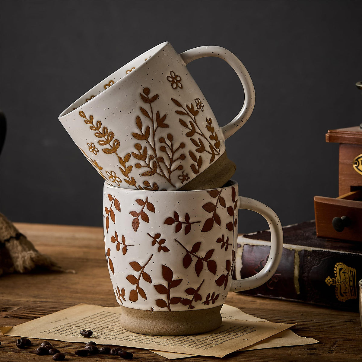 Swuut Rustic Ceramic Coffee Mugs – 18oz