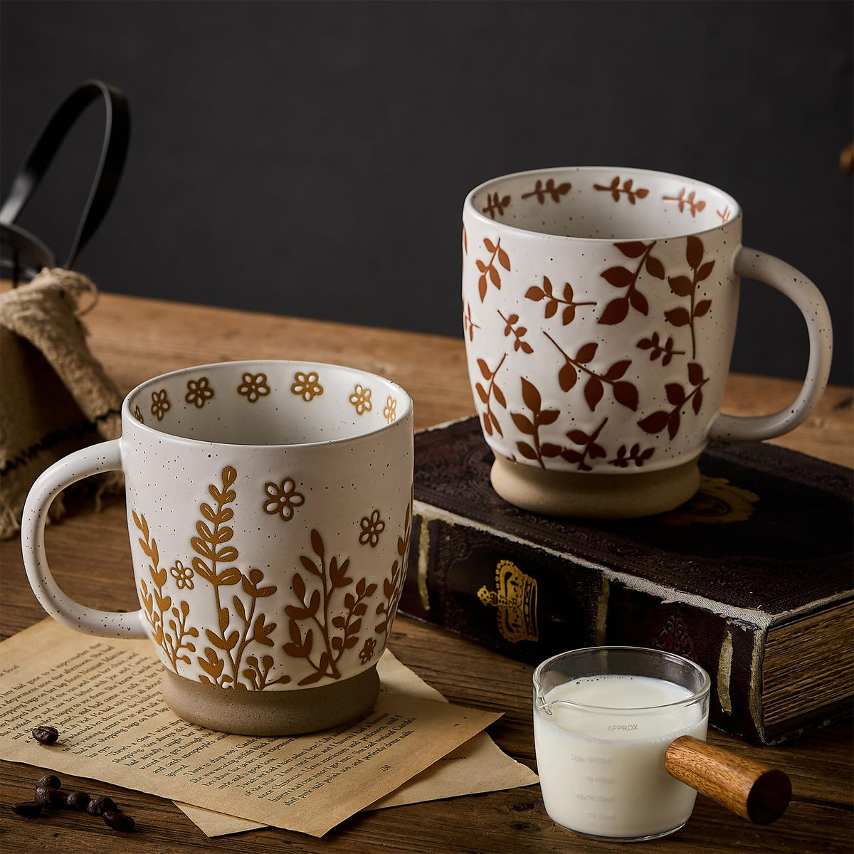 Swuut Rustic Ceramic Coffee Mugs – 18oz