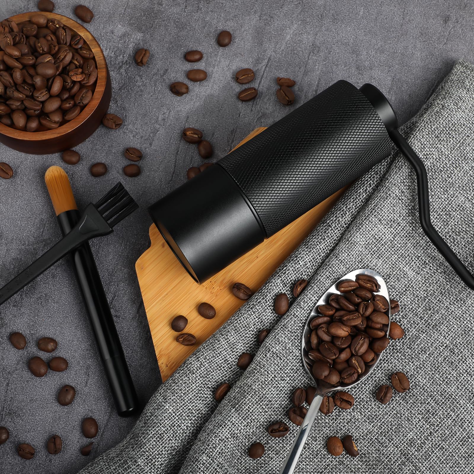 ISHEWUDU Manual Coffee Grinder, Coffee Grinder Manual with Stainless Steel Conical Burr, Hand Coffee Grinder Portable and Small Coffee Bean Grinder for Espresso to French Press