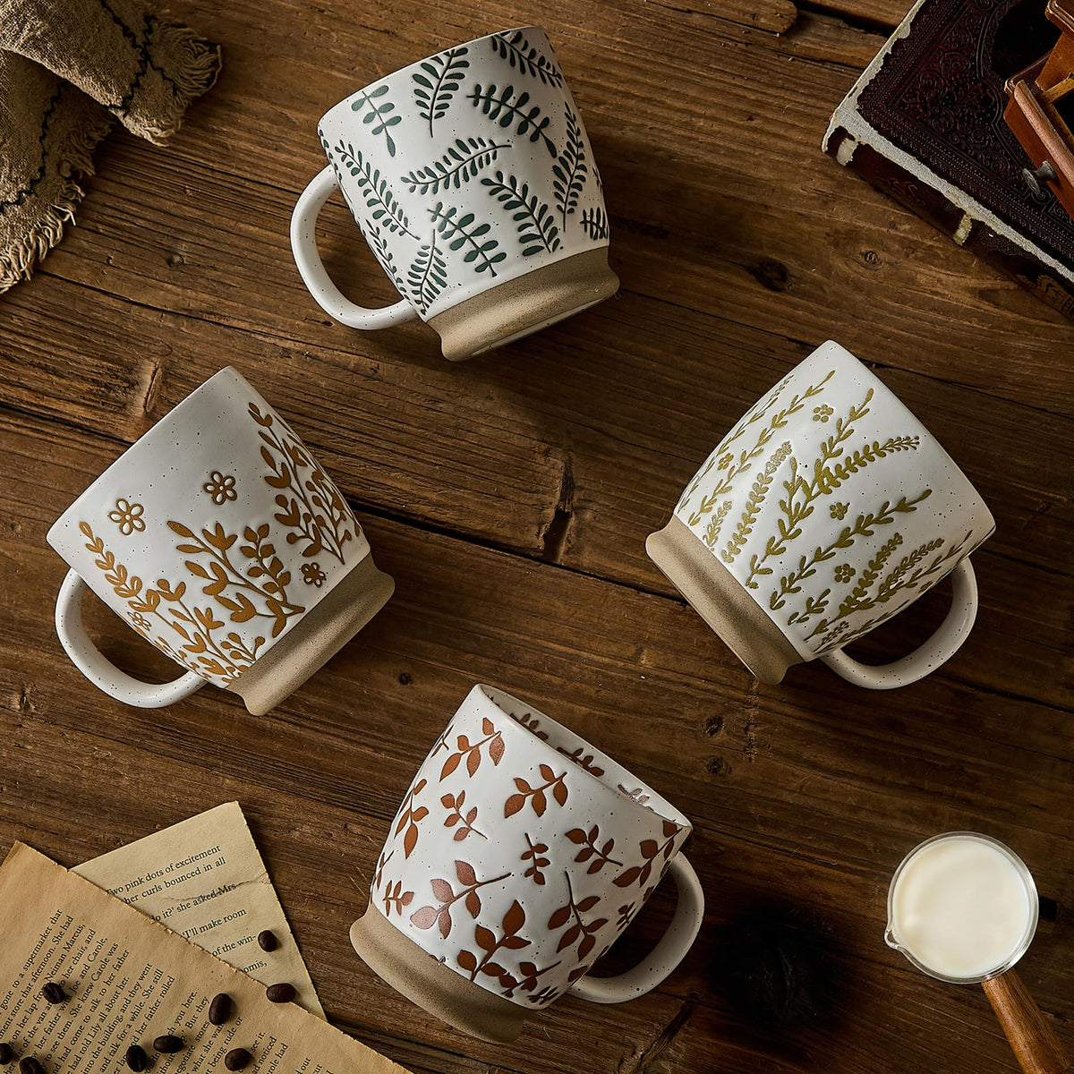 Swuut Rustic Ceramic Coffee Mugs – 18oz