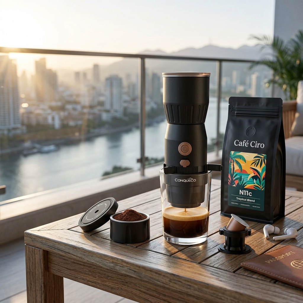 CONQUECO Mini Portable Espresso Machine – 160ml
