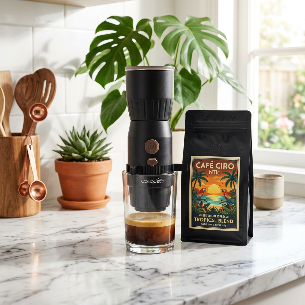 CONQUECO Mini Portable Espresso Machine – 160ml