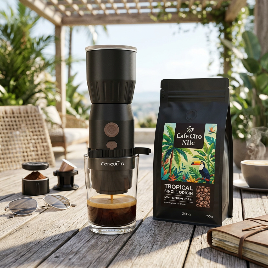 CONQUECO Mini Portable Espresso Machine – 160ml
