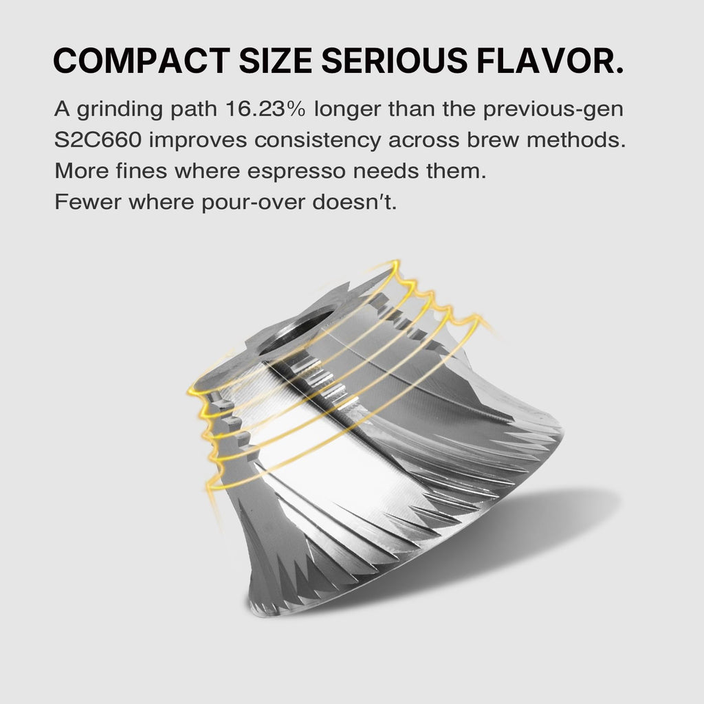 with text about improved consistency across brew methods on a light gray background