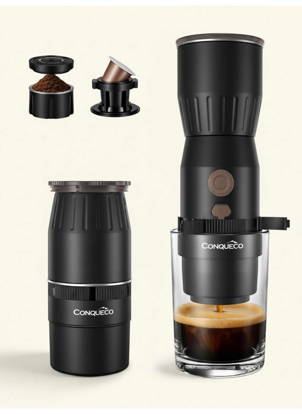 CONQUECO Mini Portable Espresso Machine – 160ml