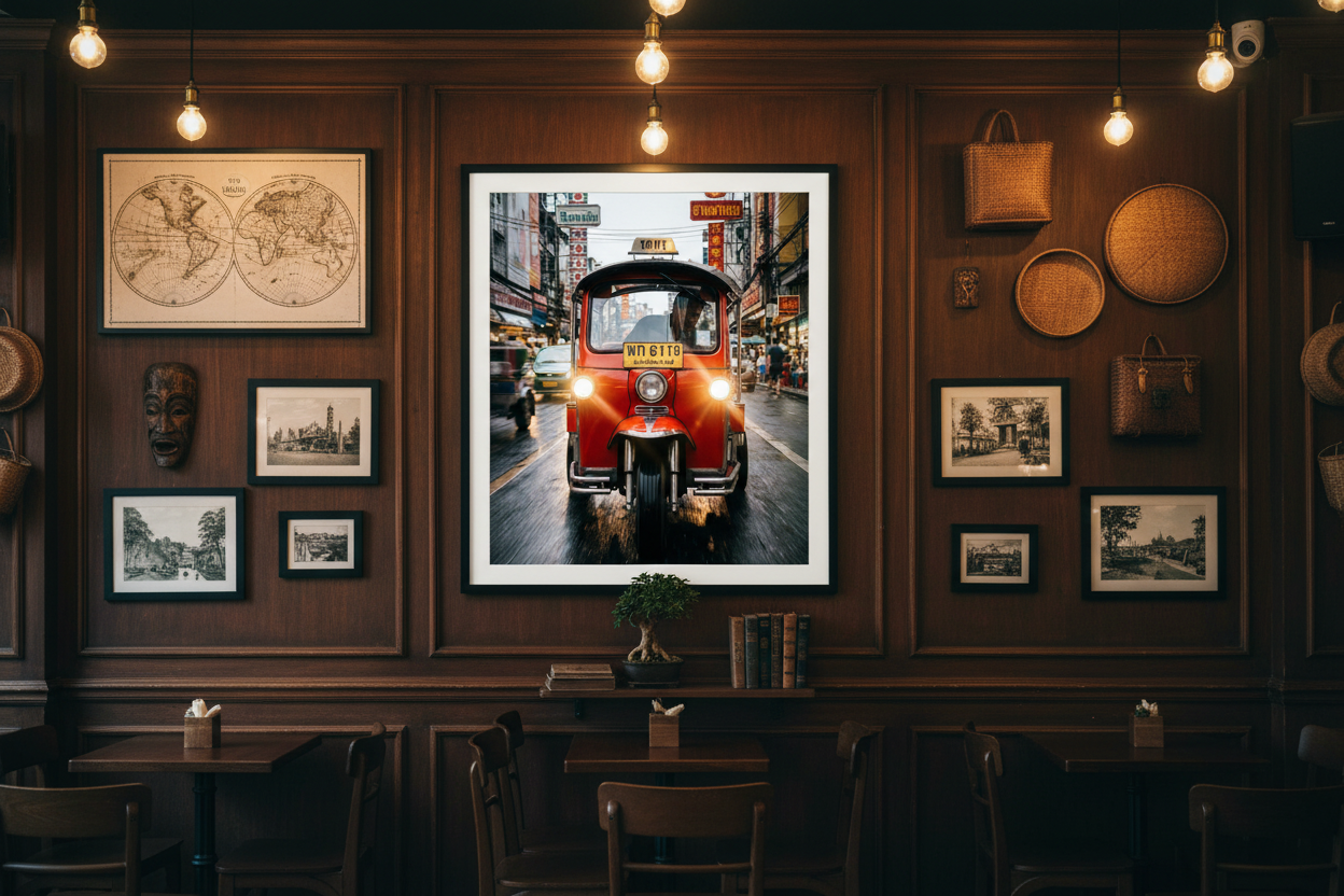 Tuk Tuk in Bangkok – café mockup