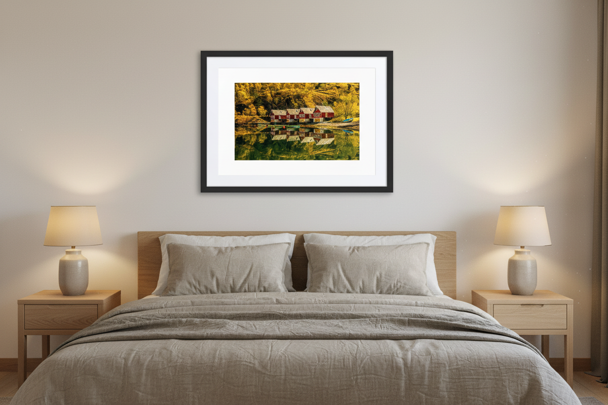 Norwegian Fjord — Bedroom Mockup