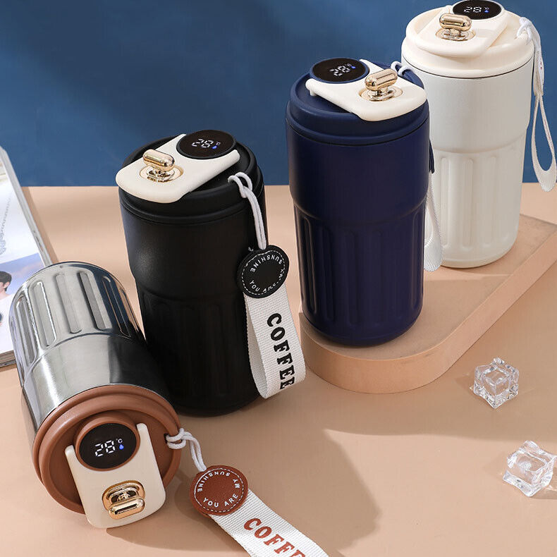 Smart Leakproof Insulated Thermal Travel Stainless Steel Coffee Mug Cup Flask UK