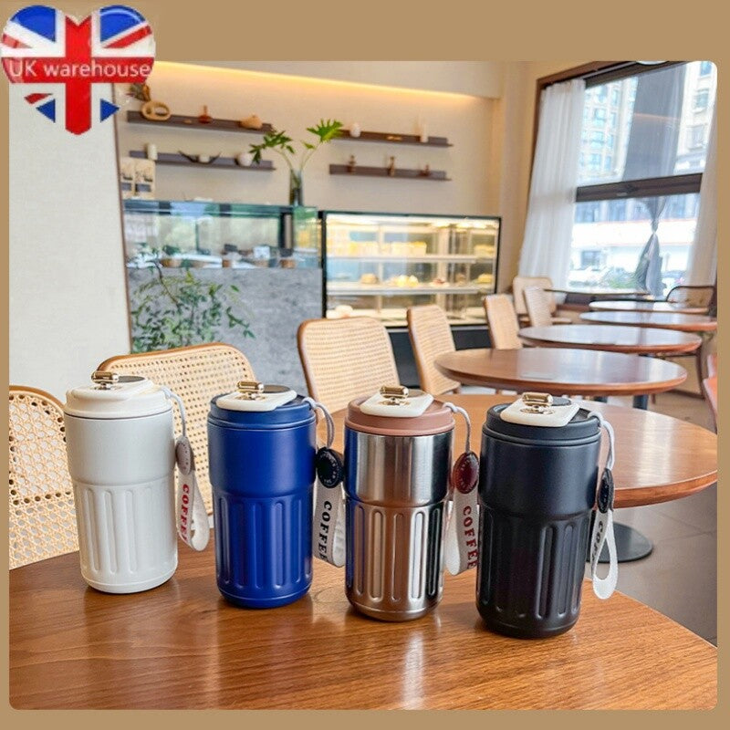 Smart Leakproof Insulated Thermal Travel Stainless Steel Coffee Mug Cup Flask UK