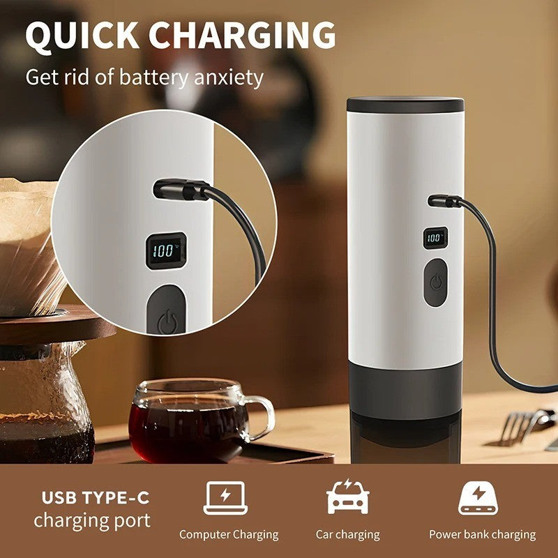3-in-1 Portable Wireless Espresso Coffee Maker Travel Machine For Car & Home New