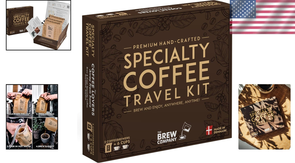 Compact Coffee Travel Set with 3 Hand-Roasted Organic Blends - Anytime Enjoyment