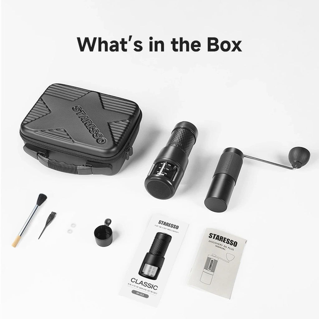 Portable Espresso Maker Kit Manual Coffee Grinder Travel Case Outdoor Set