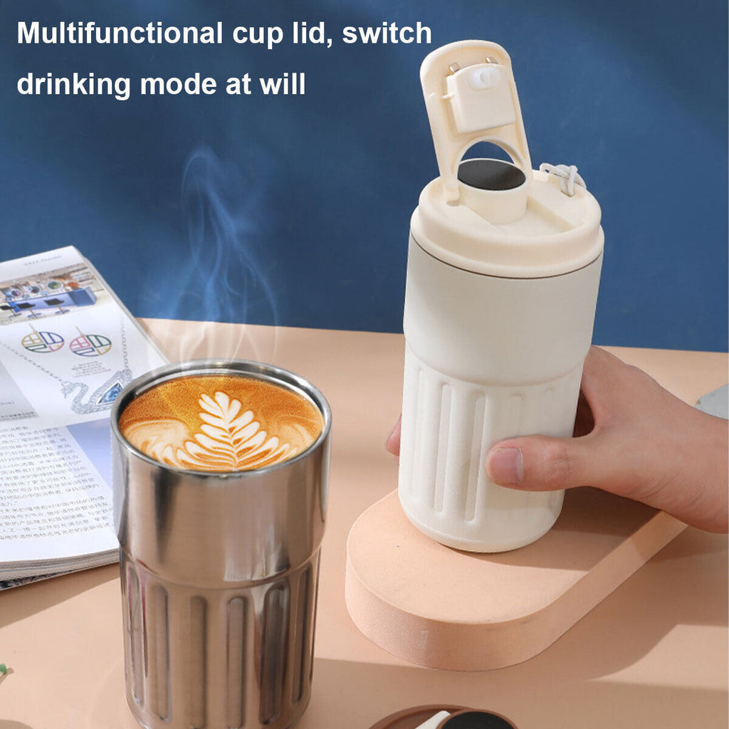 Smart Leakproof Insulated Thermal Travel Stainless Steel Coffee Mug Cup Flask UK