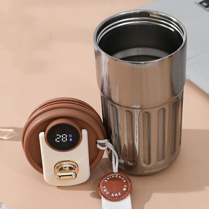 Smart Leakproof Insulated Thermal Travel Stainless Steel Coffee Mug Cup Flask UK
